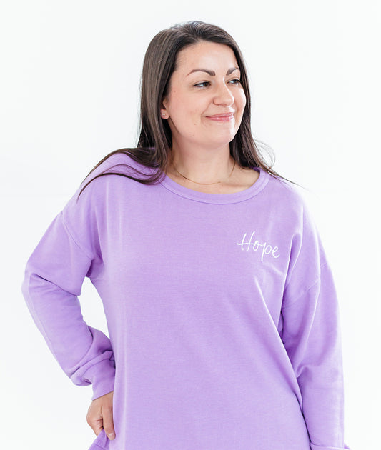 HOPE Crewneck Sweatshirt - Purple