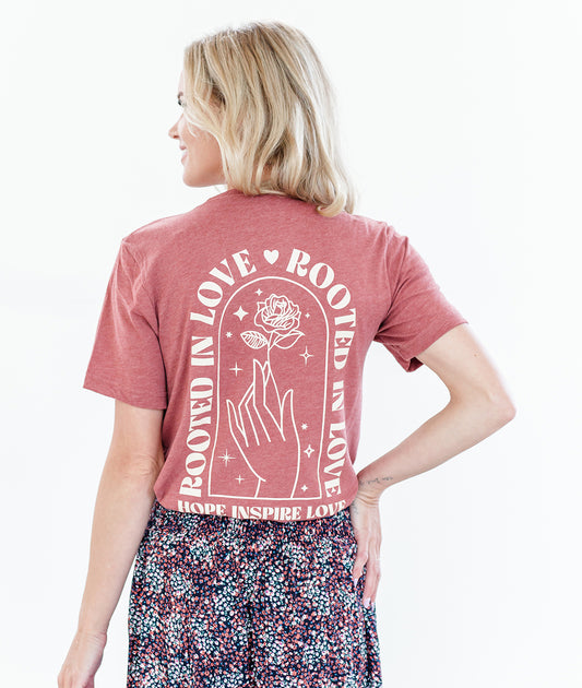 ROOTED IN LOVE Tee - Clay
