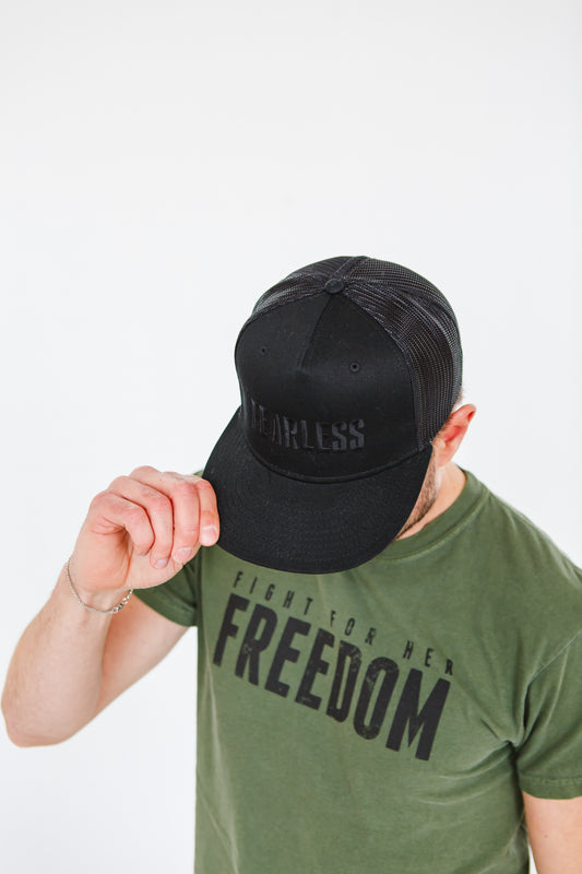 FEARLESS - Embroidered Black-on-Black Hat