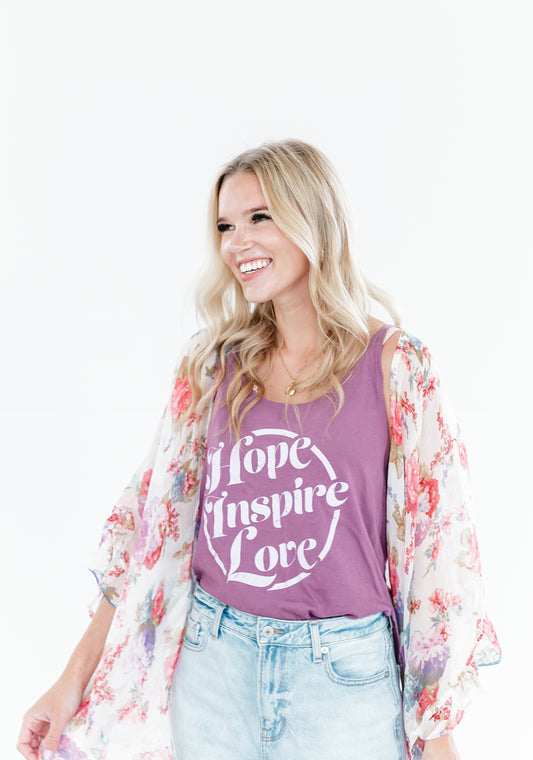Hope Inspire Love Tank - Shiraz