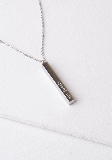 Give Justice Bar Necklace