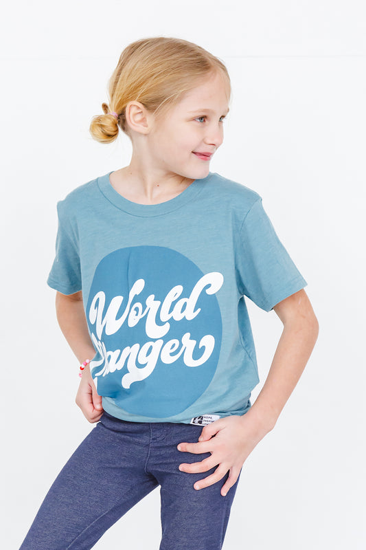 Kids World Changer - Heather Blue Lagoon