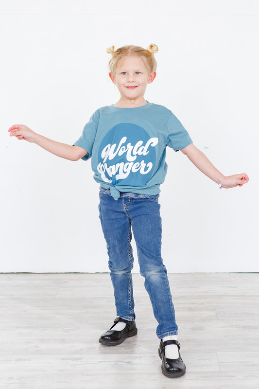 Kids World Changer - Heather Blue Lagoon