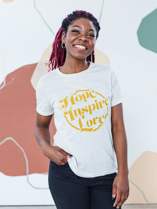Vintage Hope Inspire Love T-Shirt - Oatmeal