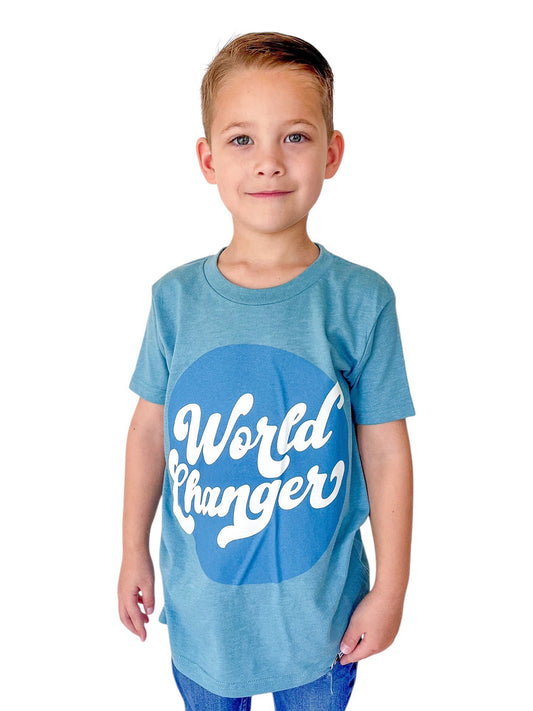 Kids World Changer - Heather Blue Lagoon