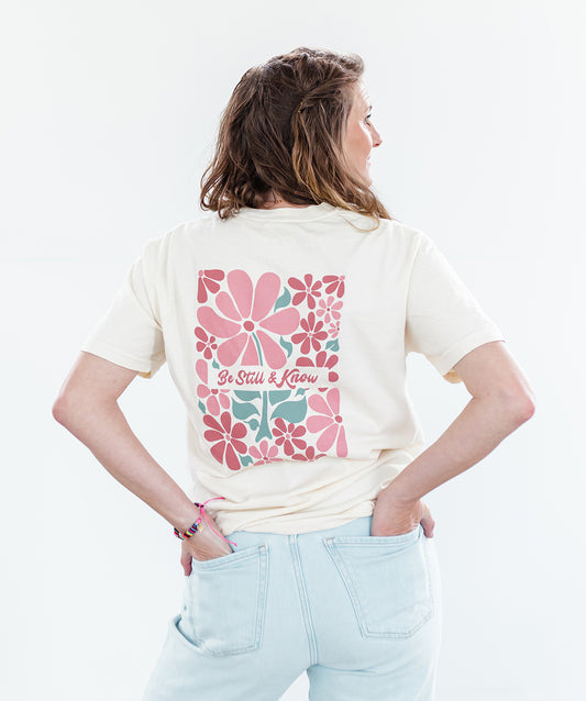 BE STILL & KNOW Floral Tee - Ivory