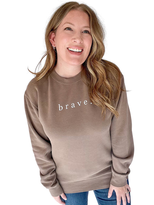 BRAVE Crewneck Sweatshirt- Espresso