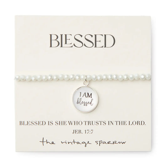 I AM BLESSED Ivory Stone Bracelet