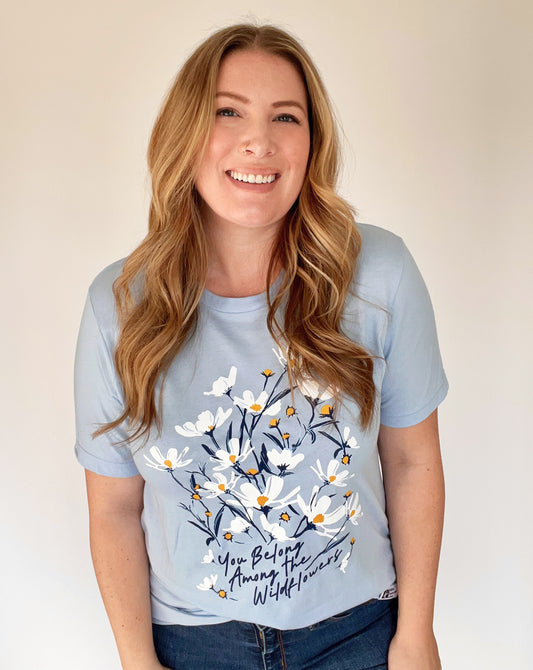 Wildflower T-Shirt - Baby Blue - Adult