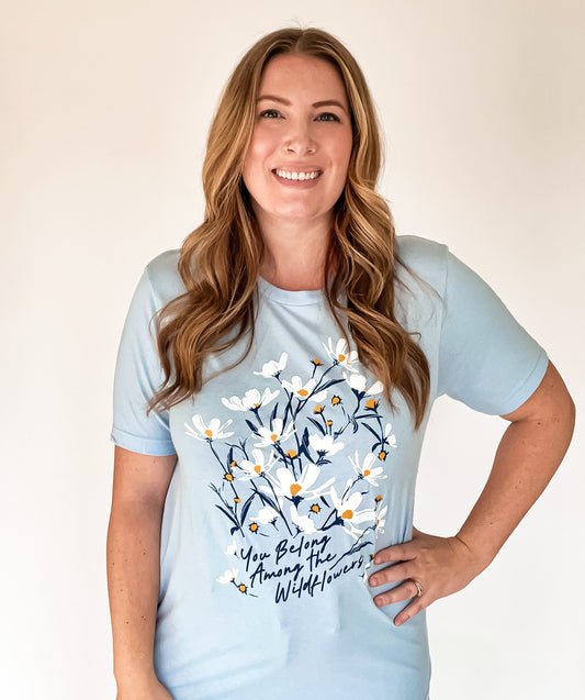 Wildflower T-Shirt - Baby Blue - Adult