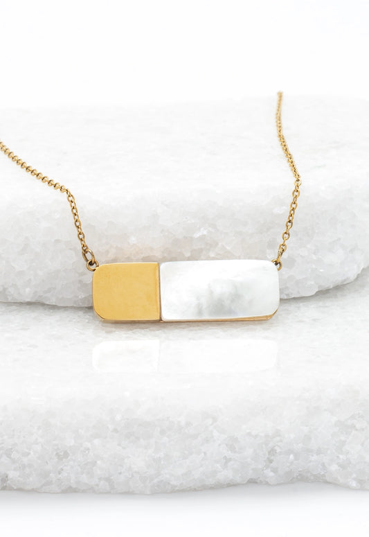 Courage Light and Gold Mother of Pearl Necklace