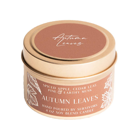 Autumn Leaves Tin Candle