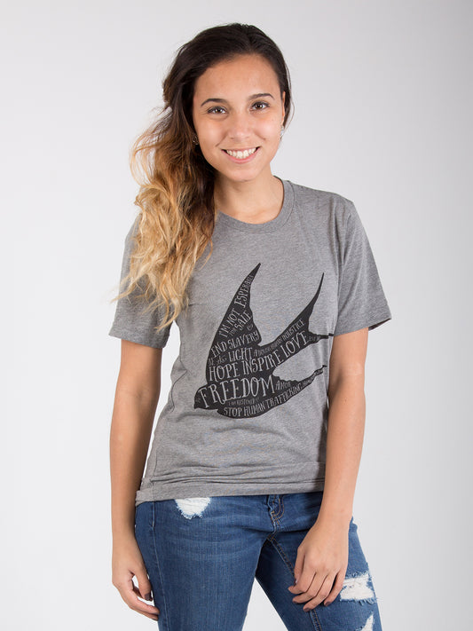 Freedom Sparrow - Grey Short Sleeve T-Shirt - Unisex