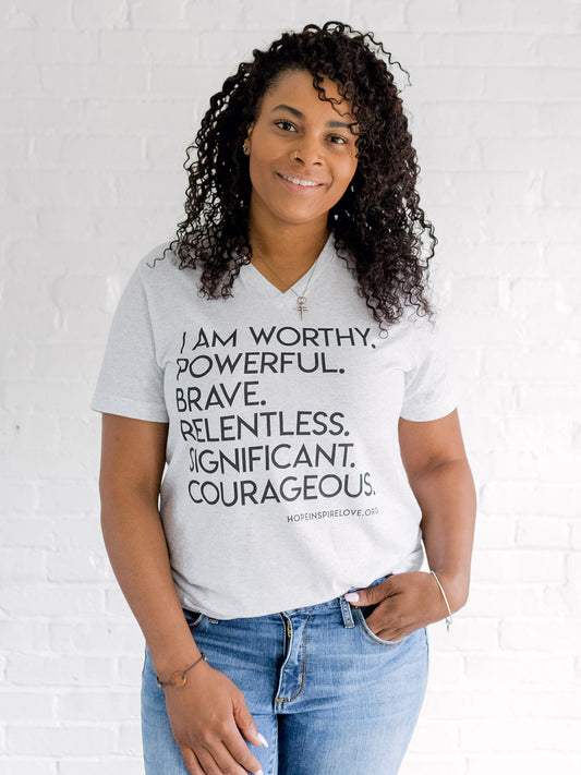 I AM WORTHY - White Short Sleeve T-Shirt