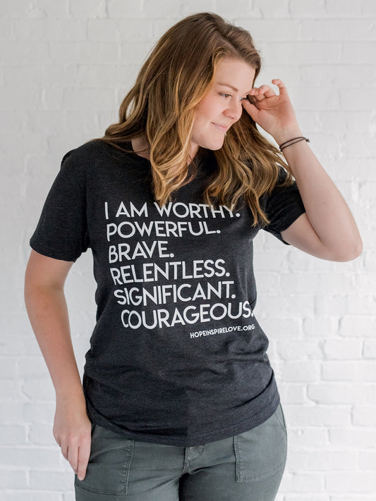 I AM WORTHY - Slate Short Sleeve T-Shirt