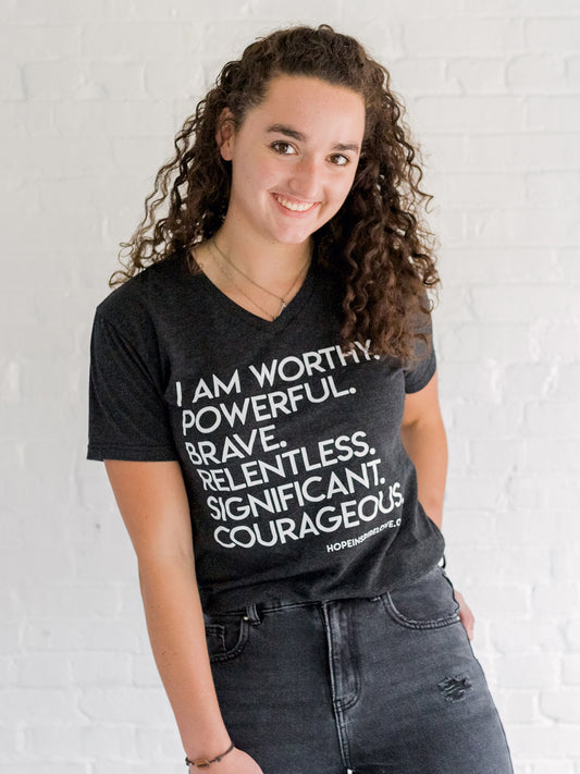 I AM WORTHY - Slate Short Sleeve T-Shirt