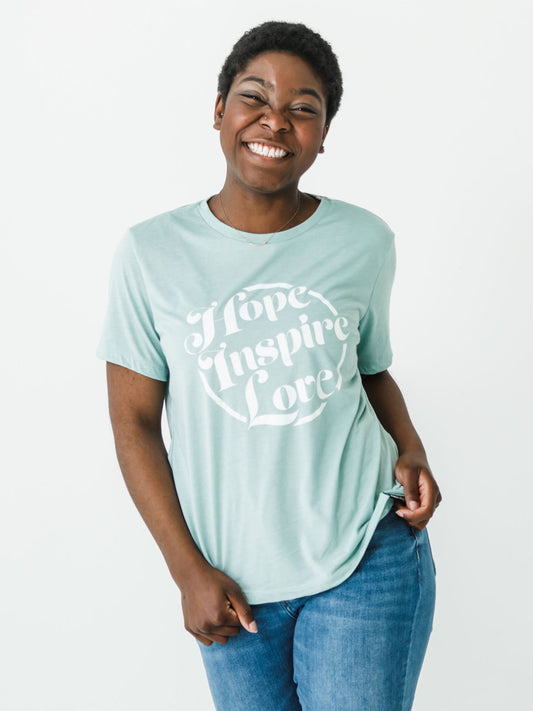 Vintage Hope Inspire Love - Turquoise T-shirt