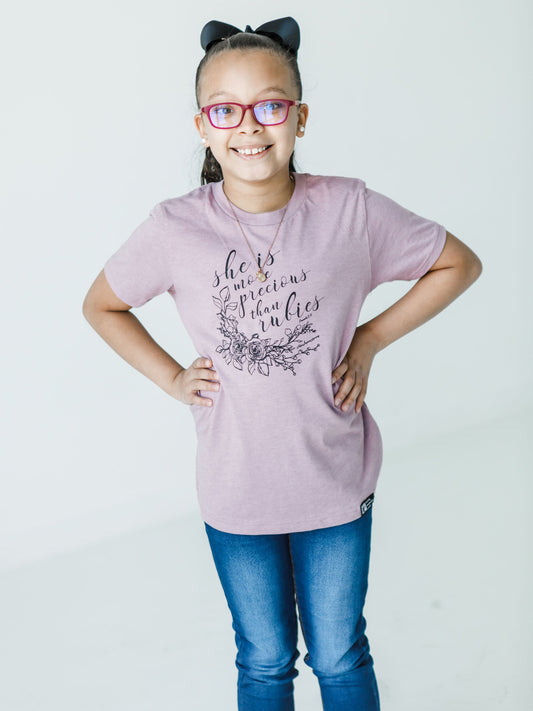 She is More Precious Than Rubies - Orchid Short Sleeve T-Shirt - Youth & Toddler