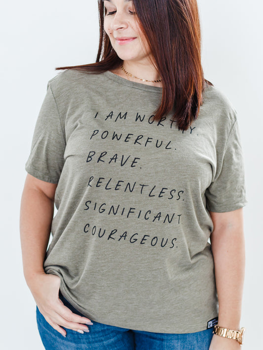 I AM WORTHY T-Shirt - Olive