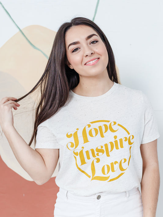 Vintage Hope Inspire Love T-Shirt - Oatmeal